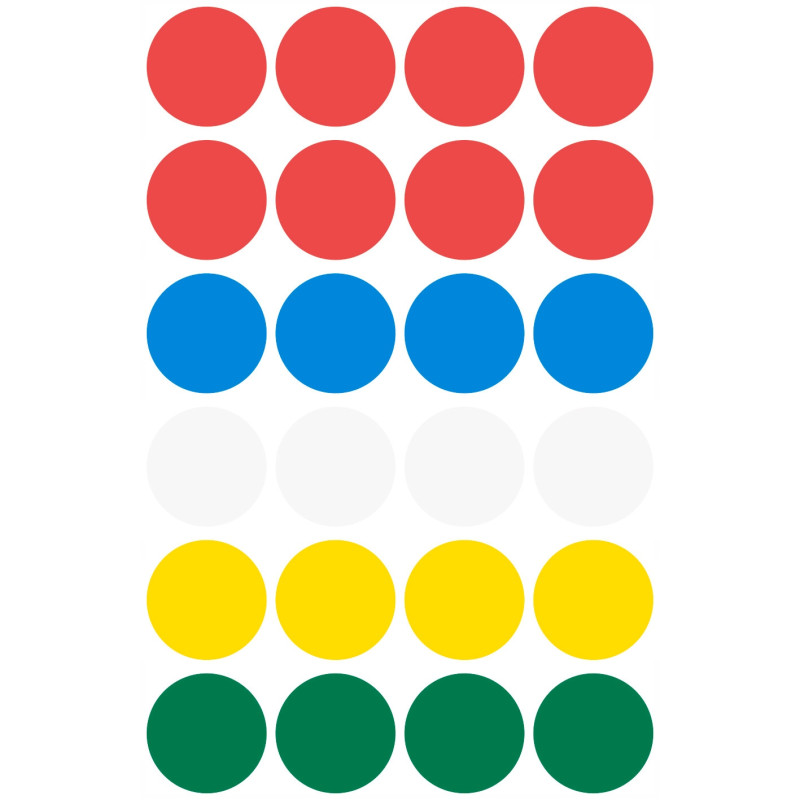 Etykiety ZF Q18mm 3089 kółka mix kolorów AVERY ZWECKFORM