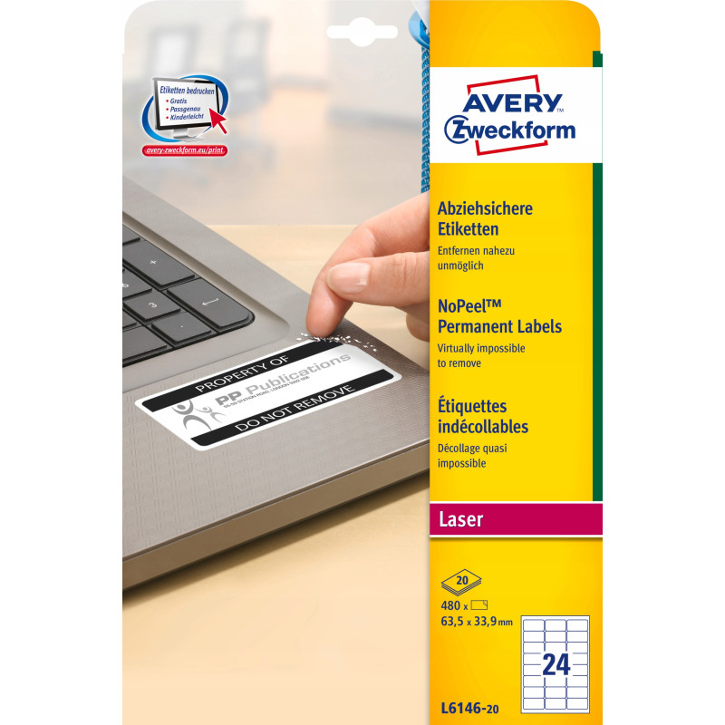Etykieta ZF 63,5x33,9 L6146-20 AVERY ZWECKFORM