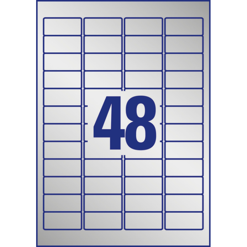 Etykiety Heavy Duty (20ark) 45.7x21.2mm srebrne poliestrowe L6009-20 AVERY ZWECKFORM