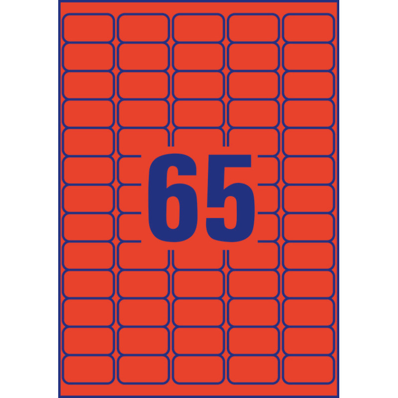 Etykieta usuwalna A4 20ark 38,1x21,2 czerwona ZF L4790-20 AVERY ZWECKFORM