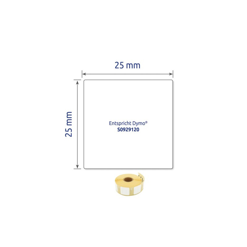 Etykiety uniwersalne w rolce do drukarek termicznych 1000 etyk. / rolka, 25 x 25 mm, trwałe, białe