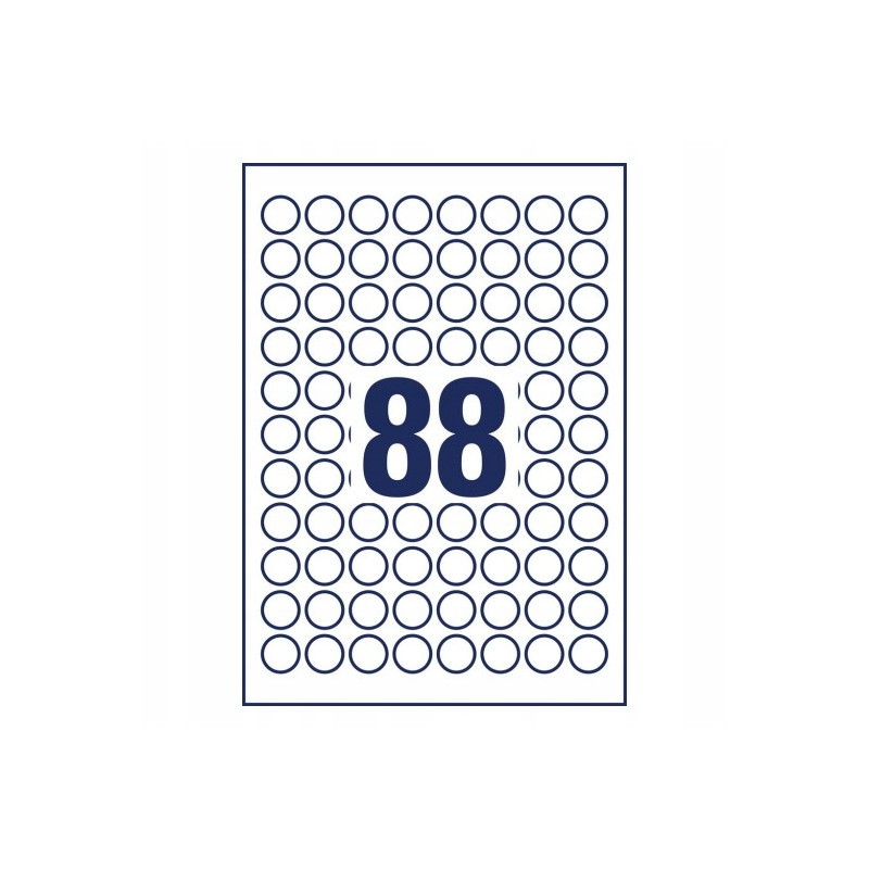 Etykiety okrągłe A4 10 ark. 20 mm białe usuwalne 6222REV-10 AVERY ZWECKFORM