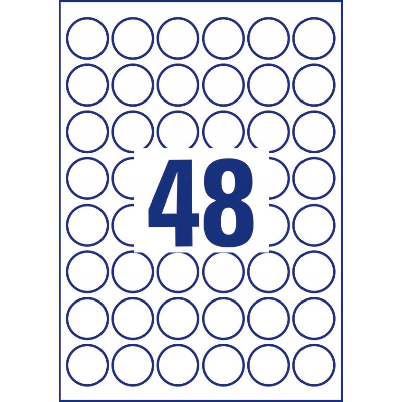 Etykiety okrągłe A4 10 ark. 30 mm białe trwałe 6223-10 AVERY ZWECKFORM