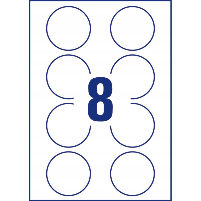 Usuwalne etykiety na przetwory A4 10 ark. 65 mm okrągłe białe 5081 AVERY ZWECKFORM