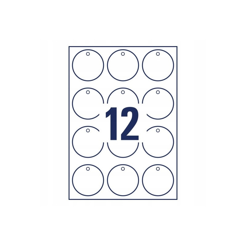 Zawieszki kartonowe (10 arkuszy) śr. 60mm okrągłe Quick&Clean T2004-10 AVERY ZWECKFORM