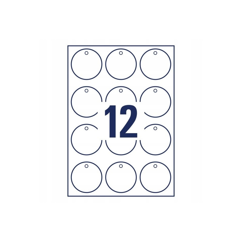 Zawieszki foliowe (10 arkuszy) śr.60mm okrągłe Quick&Clean T3004-10 AVERY ZWECKFORM