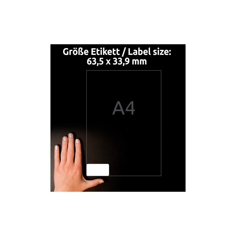 Etykiety foliowe białe HEAVY DUTY 63,5*33,9mm (8 arkuszy 192 etykiety) L4773-8 AVERY ZWECKFORM