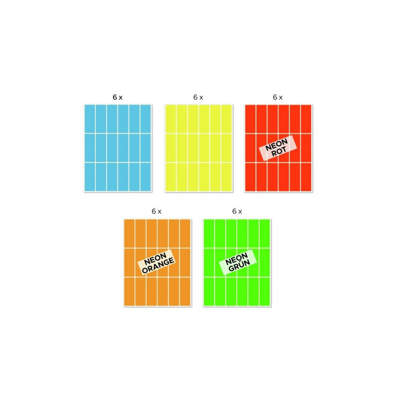 Etykieta w 5 kolorach 50x19mm (30 arkuszy  540 etykiet) do opisu ręcznego 51047 AVERY ZWECKFORM