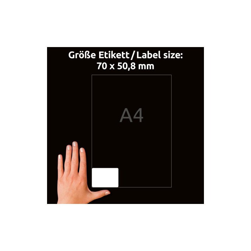 Etykiety białe 70x50,8mm (25 arkuszy  250 etykiet) usuwalne L4738REV-25 AVERY ZWECKFORM