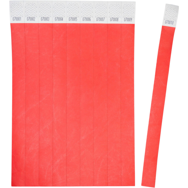 Opaski na rękę 256x19mm (50 arkuszy  500 opasek) neonowe czerwone TYVRD-50 AVERY