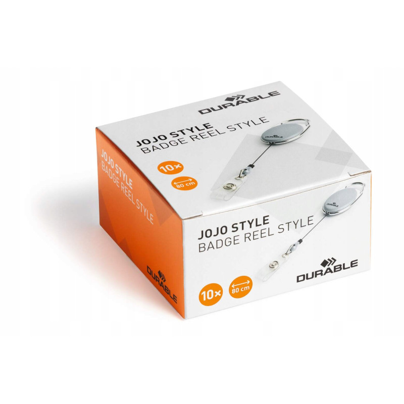 Mechanizm ściągający JOJO STYLE (10szt) szary długość 80cm 832410 metalowe zapięcie DURABLE