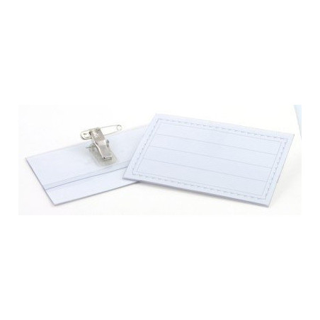 Identyfikator z klipsem i agrafką 90x55mm GR-50 do identyfikacji pracowniczej 130-1063 GRAND