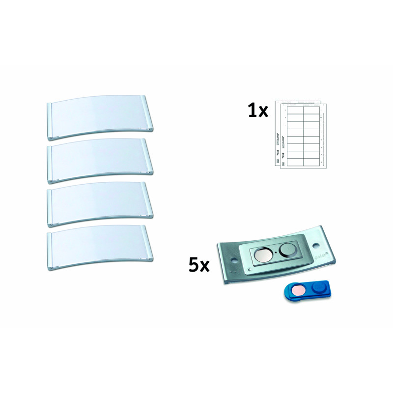 Identyfikatory imienne POLAR35 80x34mm (5 sztuk) metaliczny POL35MA66-5DR