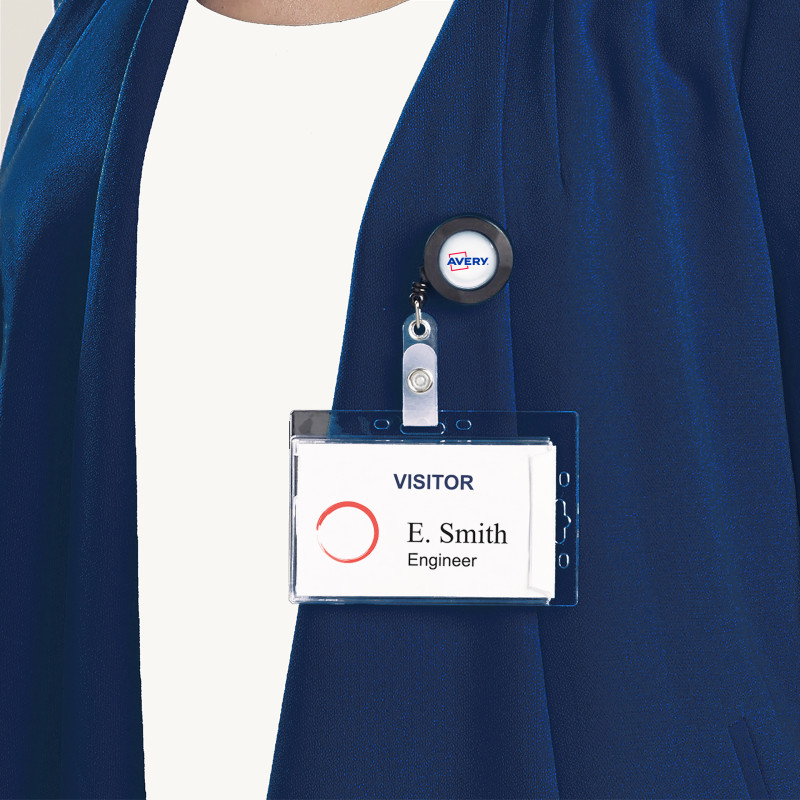 Holder plastikowy na 2 karty 54x90mm ze ściagaczem (10 sztuk) 4827 AVERY