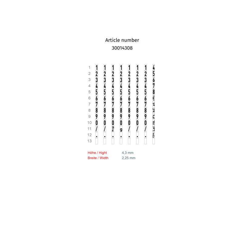 Metkownica jednorzędowa 22x12 METO Easy S 822/12 (+ symbole g/Kg) M30014308