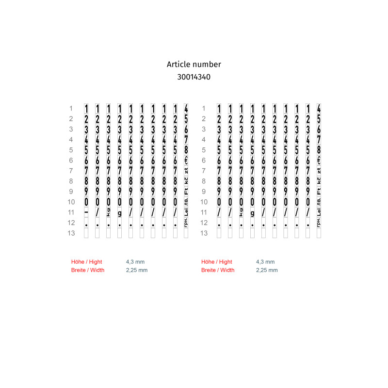 Metkownica dwurzędowa 26x16 METO Easy M 2026/16 (+ symbole g/Kg) M30014340