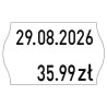 Etykiety cenowe w rolce do metkownicy dwurzędowej, 26x16 mm, (6 sztuk) białe faliste, trwały klej METO M30014334