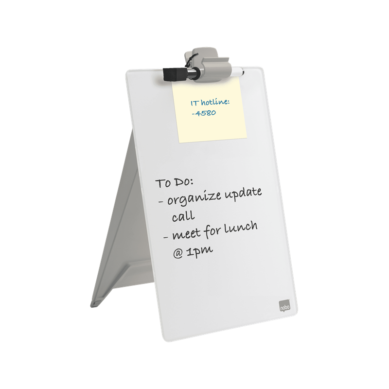 Tabliczka na biurko biała szklana 216 x 297 x 30 mm, pionowa 1905173