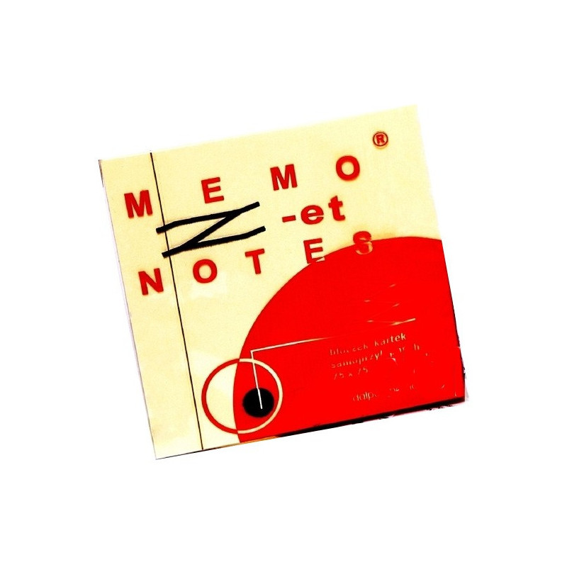 Bloczek samoprzylepny Z-NOTES 75x75mm żółty MEMO