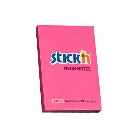 Bloczek STICK`N 76x51mm 100k ciemnoróżowy neon 21161