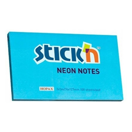 Bloczek STICK`N 127x76mm niebieski neonowy 100k 21213