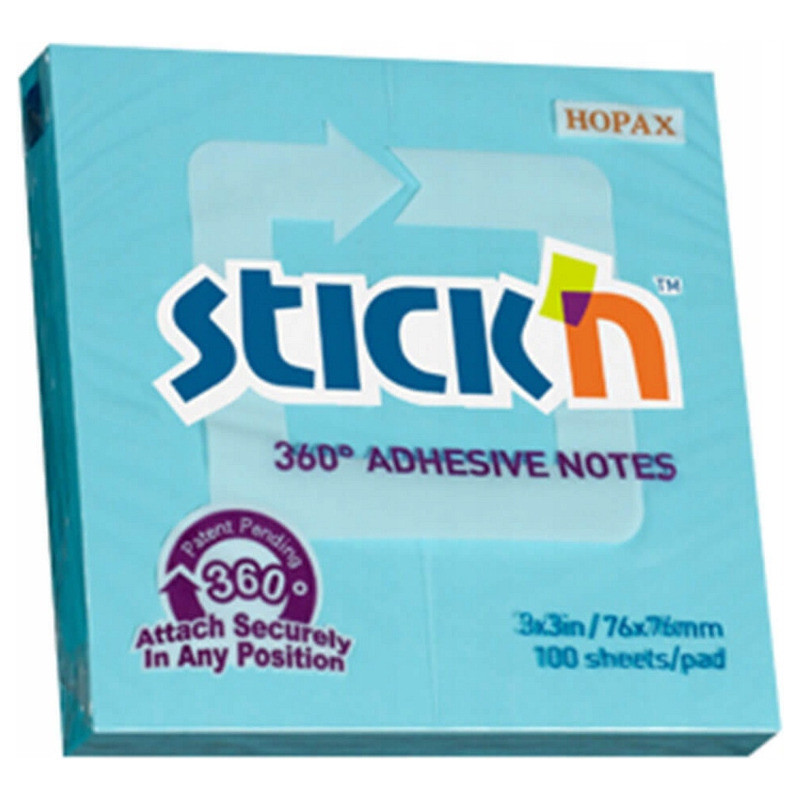 Bloczek 76x76mm niebieski 360stopni STICK`N 21553