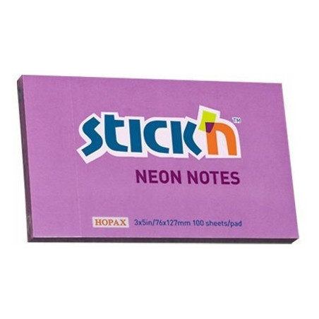Bloczek STICK"N 127x76mm fioletowy neonowy 100k 21214 STICK"N