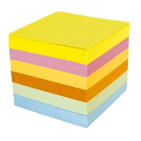 Bloczek do notatek nieklejony kolorowy 85x85x35mm NATUNA