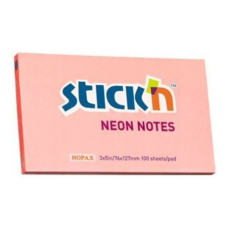 Bloczek STICK"N 127x76mm różowy neonowy 100k 21170 STICK"N