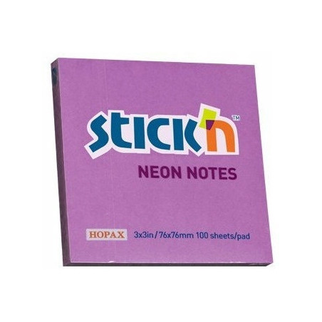 Bloczek STICK"N 76x76mm fioletowy neonowy 100k 21210 STICK"N