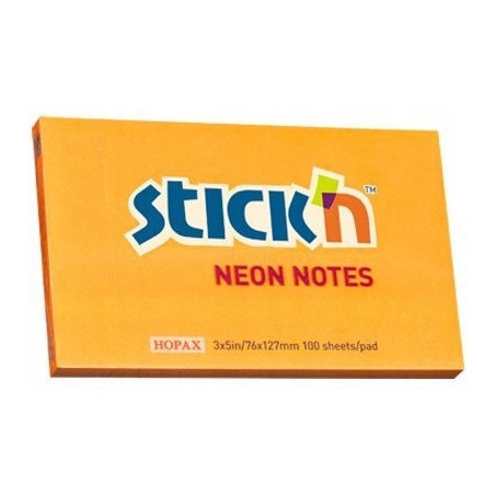 Bloczek 127x76mm 100k pomarańczowy neonowy 21168 STICK"N