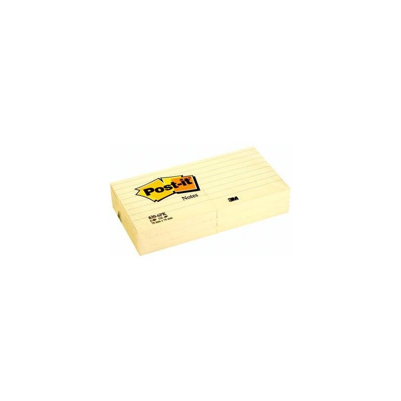 Bloczek samoprzylepny 76x127mm żółty POST-IT (16+4szt) w kartoniku 655CY-VP20 3M