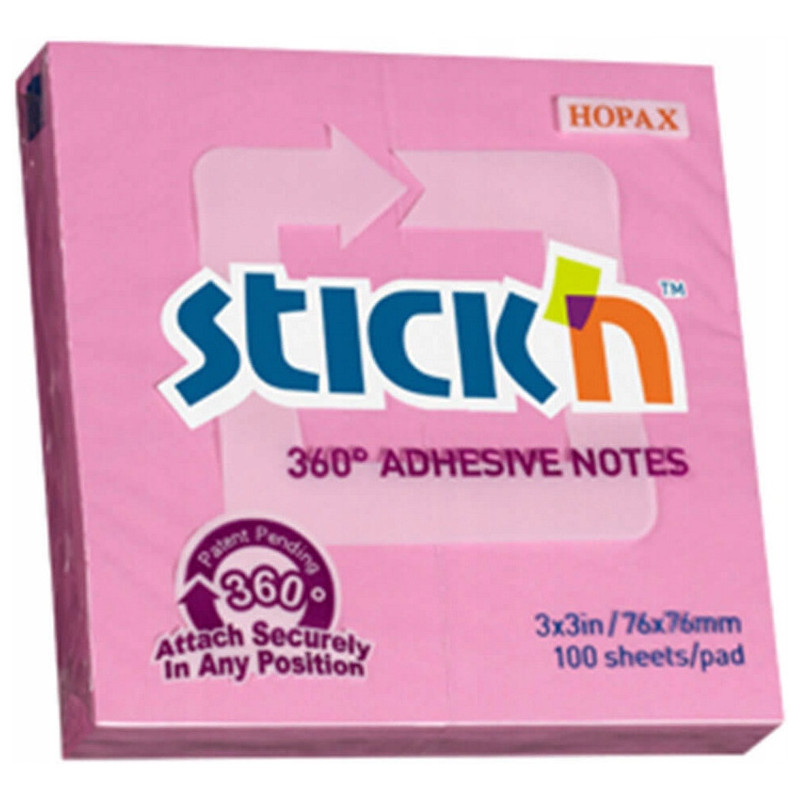 Bloczek STICK"N 76x76mm 360stopni różowy 21554