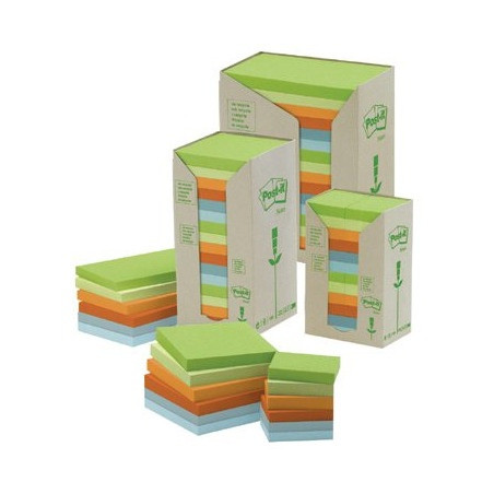 Bloczek samoprzylepny 127x76mm 100k (16szt) pastelowy EKO POST-IT 655-1RPT FT510110370 3M