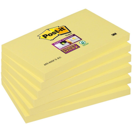 Bloczeki samoprzylepne POST-IT 76x127mm 12x90kart żółty Super Sticky (12sztuk) 70005197903 655-12SSCY-EU 3M