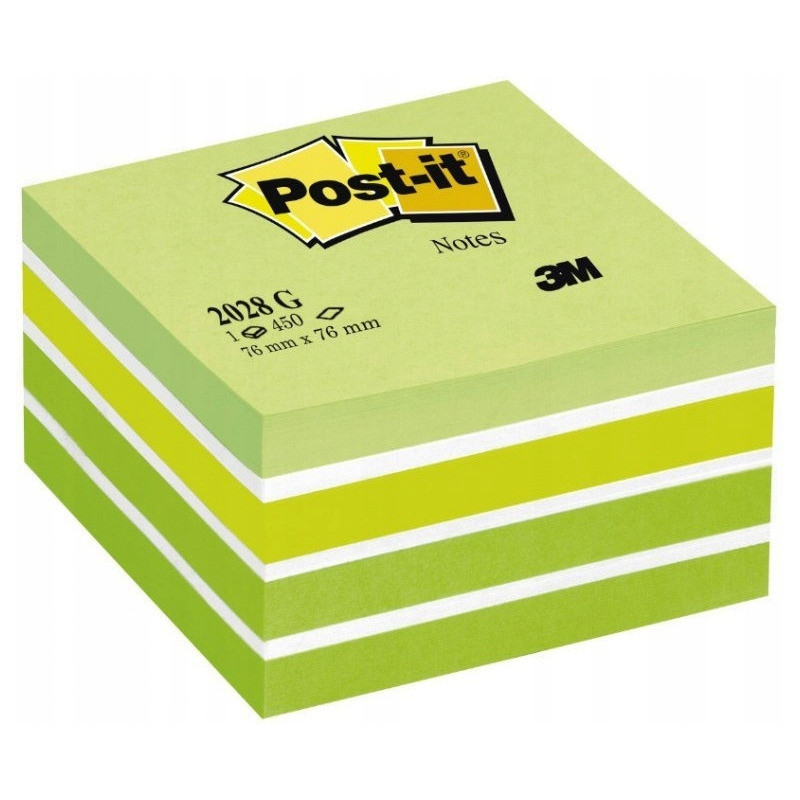 Bloczek samoprzylepny 76x76mm 450k zielony POST-IT 2028-G 70007038881 3M