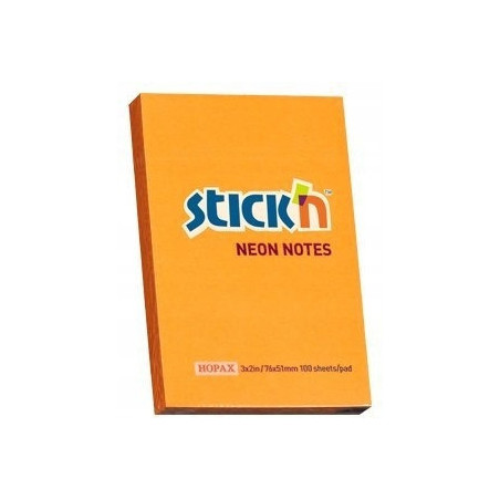 Bloczek STICK"N 76x51mm 100k pomarańczowy neon 21160