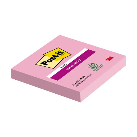 Bloczek samoprzylepny 76x76mm 90k różowy Super Sticky POST-IT 654-6SS-PNK 3M