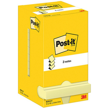 Bloczek samoprzylepny POST-IT 76x76mm 100kartek Z-NOTES (12szt) R-330 7100290167 3M