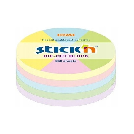 NOTES KOŁO, 67X67MM, MIX 5 KOL. PASTELOWYCH, 250KART. 21829