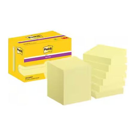 Bloczek samoprzylepny 47,6x47,6mm 90k żółty (12szt) POST-IT Super Sticky 100% PEFC CH18/0914