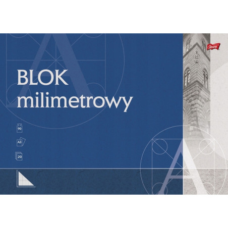 Blok milimetrowy Papier A3 20 kartek 90g UNIPAP
