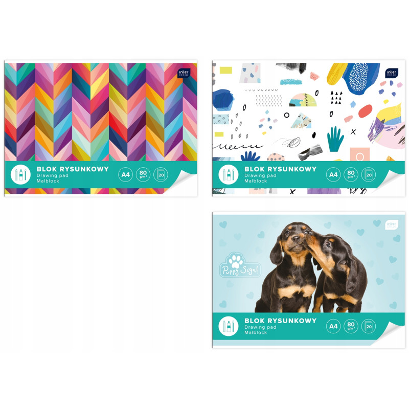 Blok rysunkowy A4 20k biały INTERDRUK