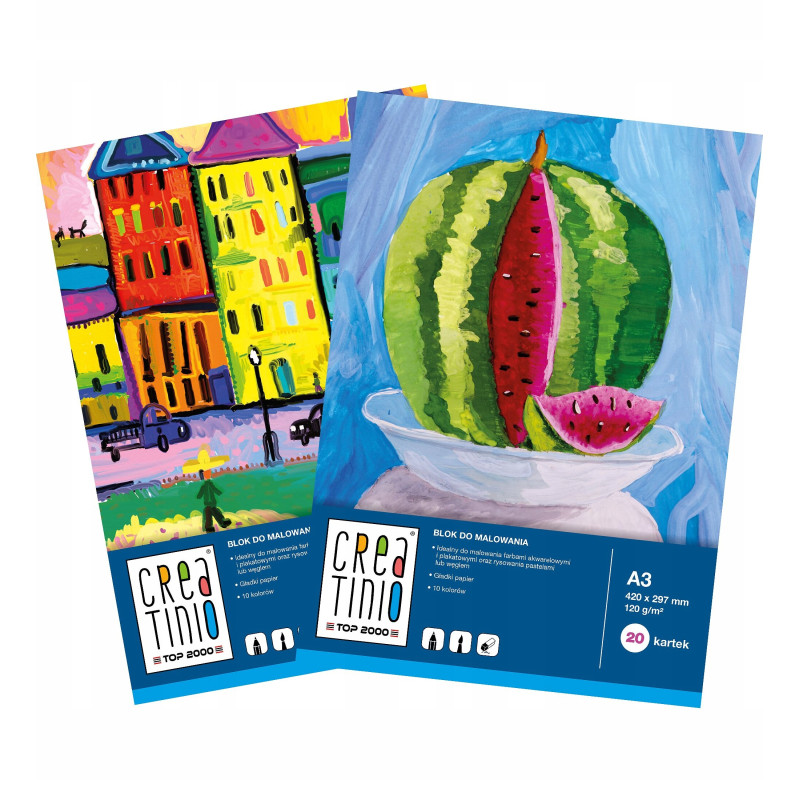 Blok do malowania A3 20 kartek rysunkowy 120g biały 400079859 CREATINIO