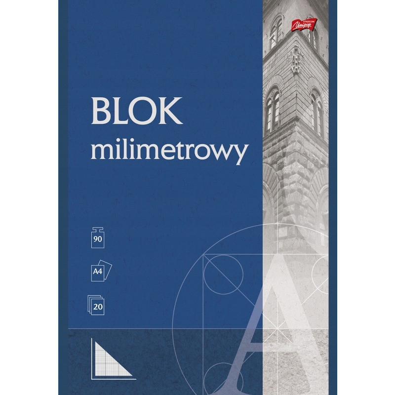Blok milimetrowy Papier A4 20 kartek 90g UNIPAP