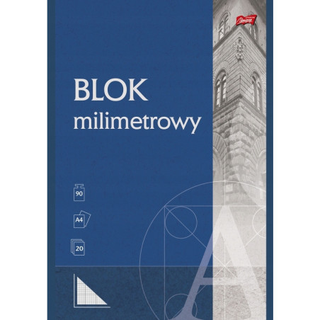 Blok milimetrowy Papier A4 20 kartek 90g UNIPAP