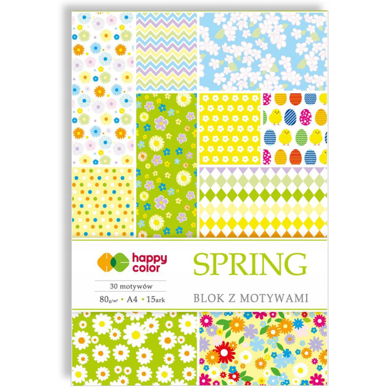Blok z motywami A4 15k SPRING 30 motywów HA3808 2030-S HAPPY COLOR
