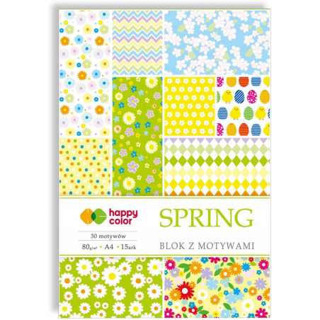 Blok z motywami A4 15k SPRING 30 motywów HA3808 2030-S HAPPY COLOR