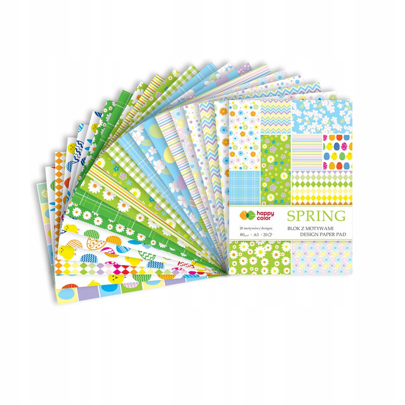 Blok z motywami A4 15k SPRING 30 motywów HA3808 2030-S HAPPY COLOR