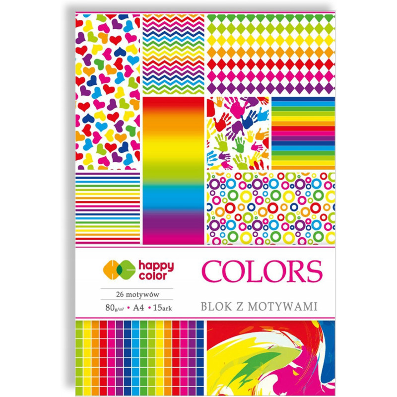 Blok z motywami A4 15k COLORS 27 motywów HA 3808 2030-C HAPPY COLOR